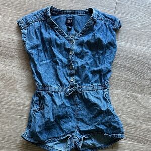 GAP Toddler Denim Button-Up Romper